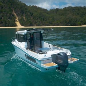 new boat with yamaha motor at moreton island